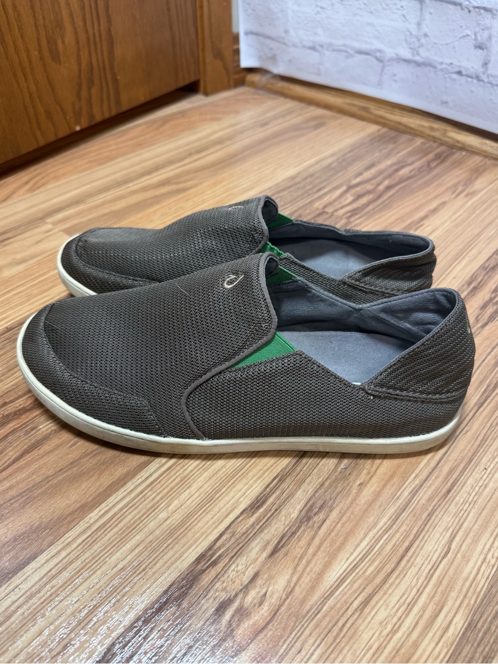 Olukai Nohea Mess Slip-On Men's Shoes in Dark Olive, sz 12